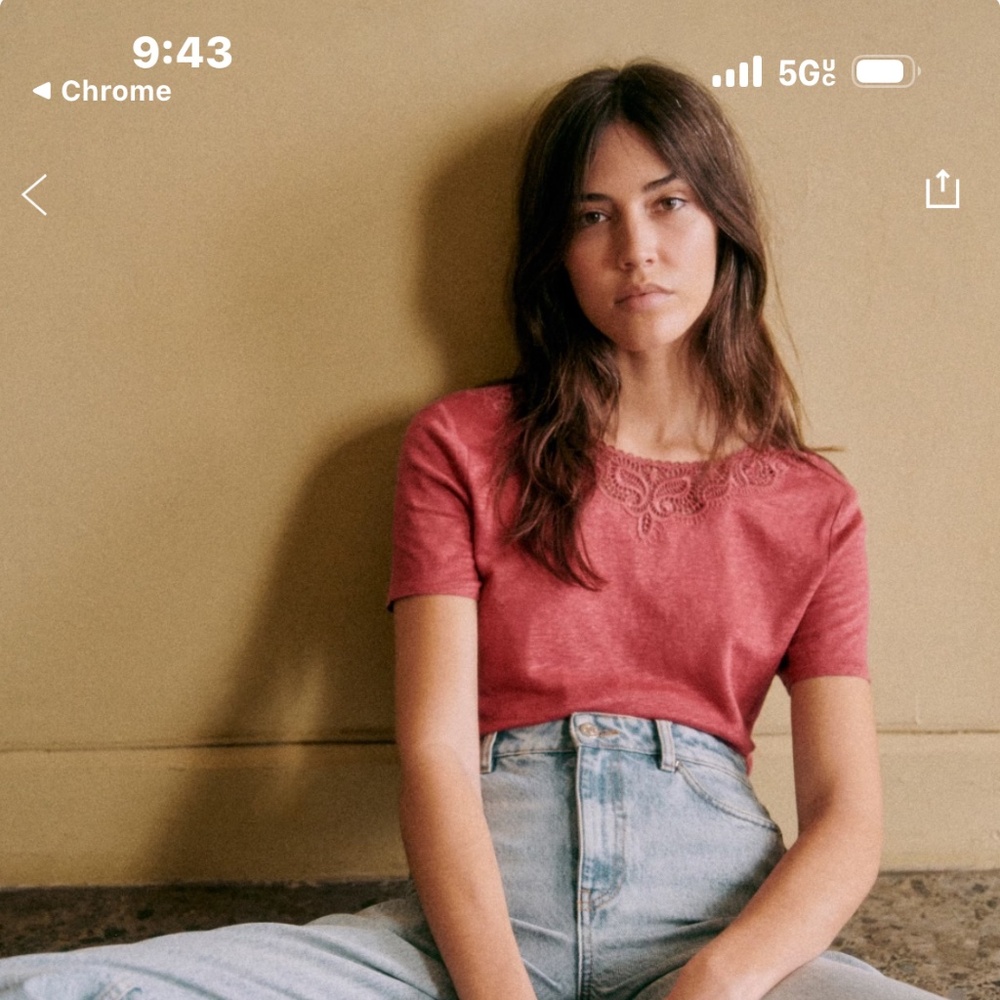Sezane Mina t shirt in Rosewood, Size M